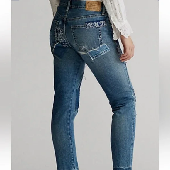 Ralph Lauren Polo
Avery Boyfriend Crop Distressed
Patchwork Jeans size 27 - Picture 7 of 17